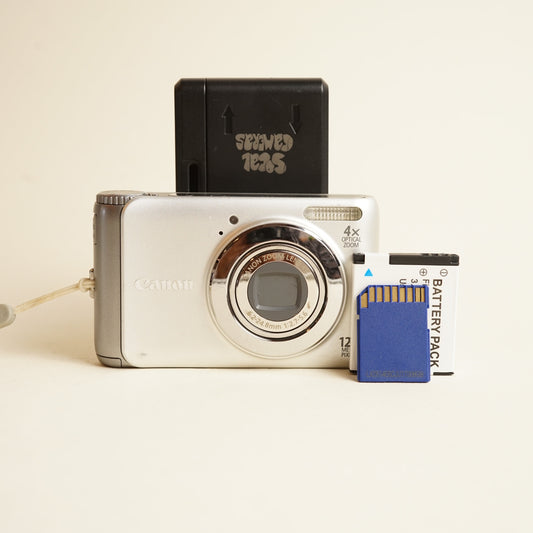 Canon PowerShot A3100 IS Digital Camera | 12MP | Tested & Working | Silver