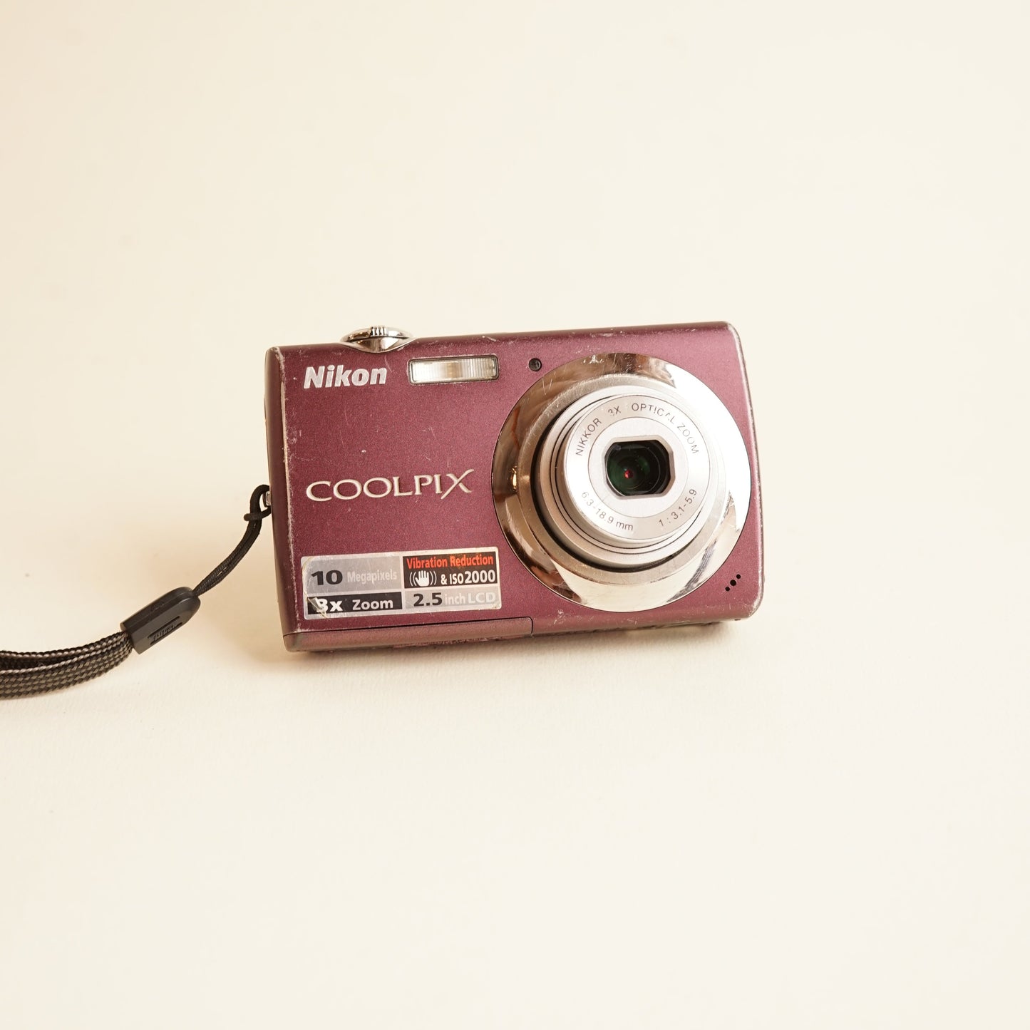 Nikon Coolpix S220 Digital Camera | 10MP | Tested & Working | Maroon