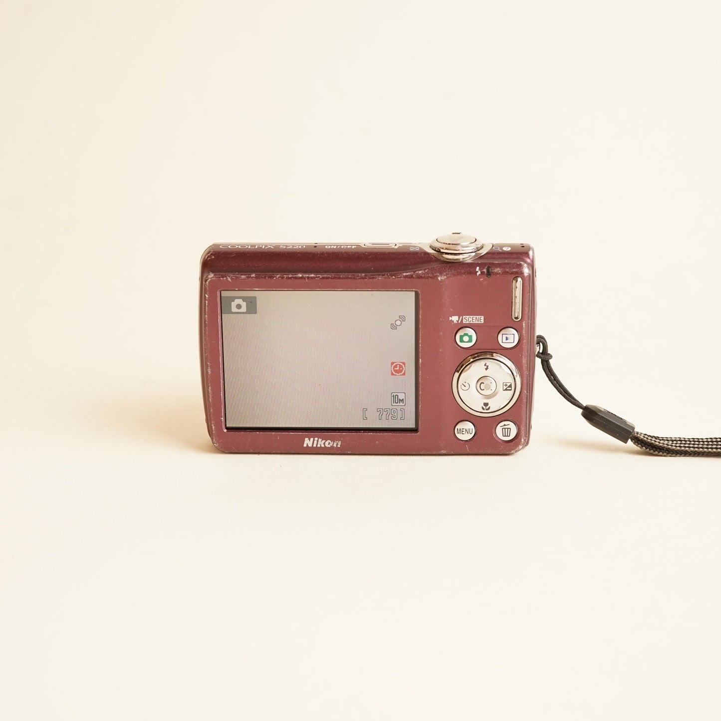 Nikon Coolpix S220 Digital Camera | 10MP | Tested & Working | Maroon