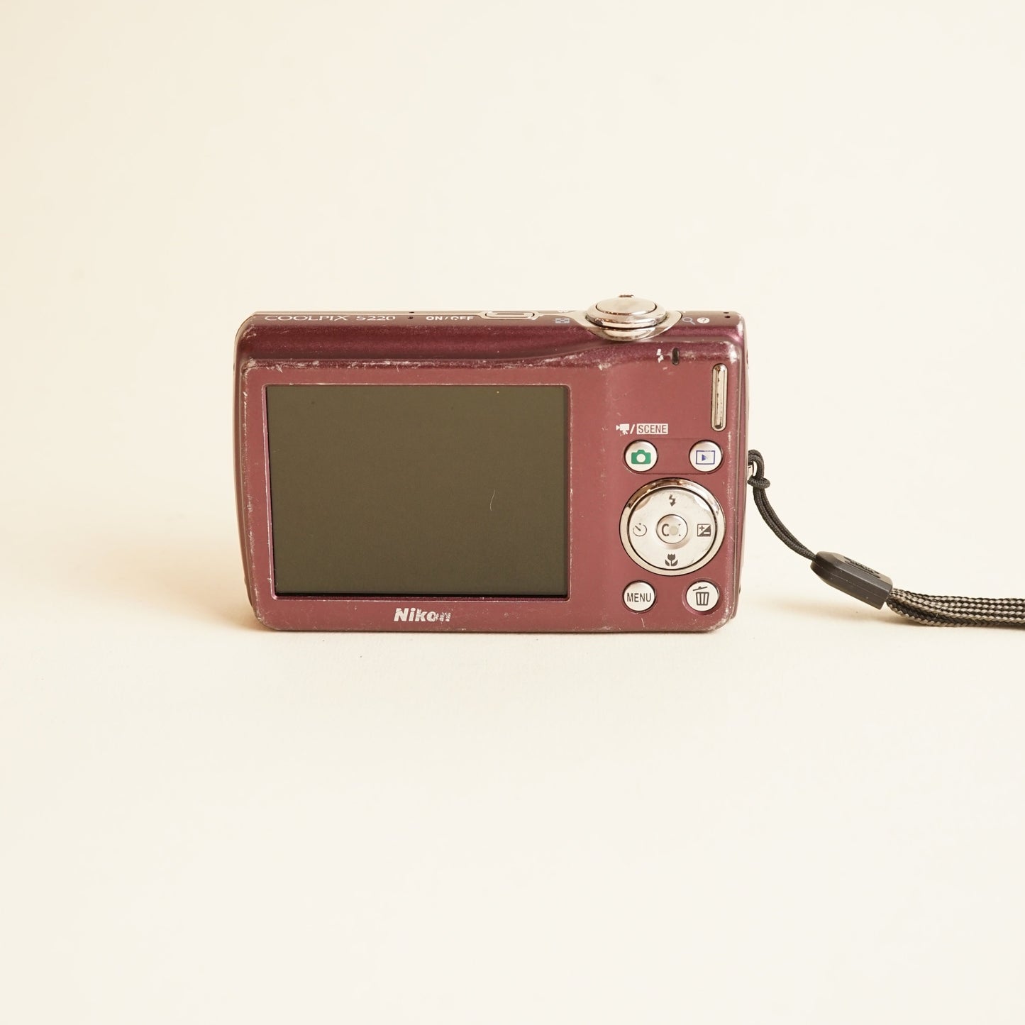 Nikon Coolpix S220 Digital Camera | 10MP | Tested & Working | Maroon