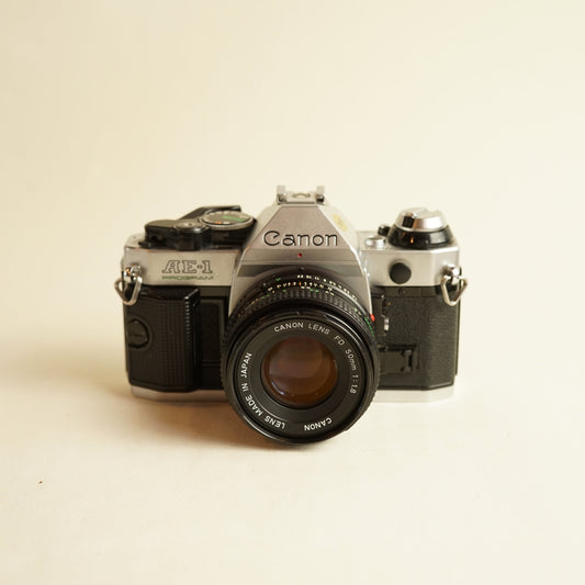 Canon AE-1 Program 35mm SLR Film Camera | Tested & Working | Black & Silver