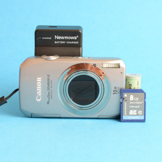 Canon PowerShot SD4500 IS Digital Camera | 10MP | Tested & Working | Silver