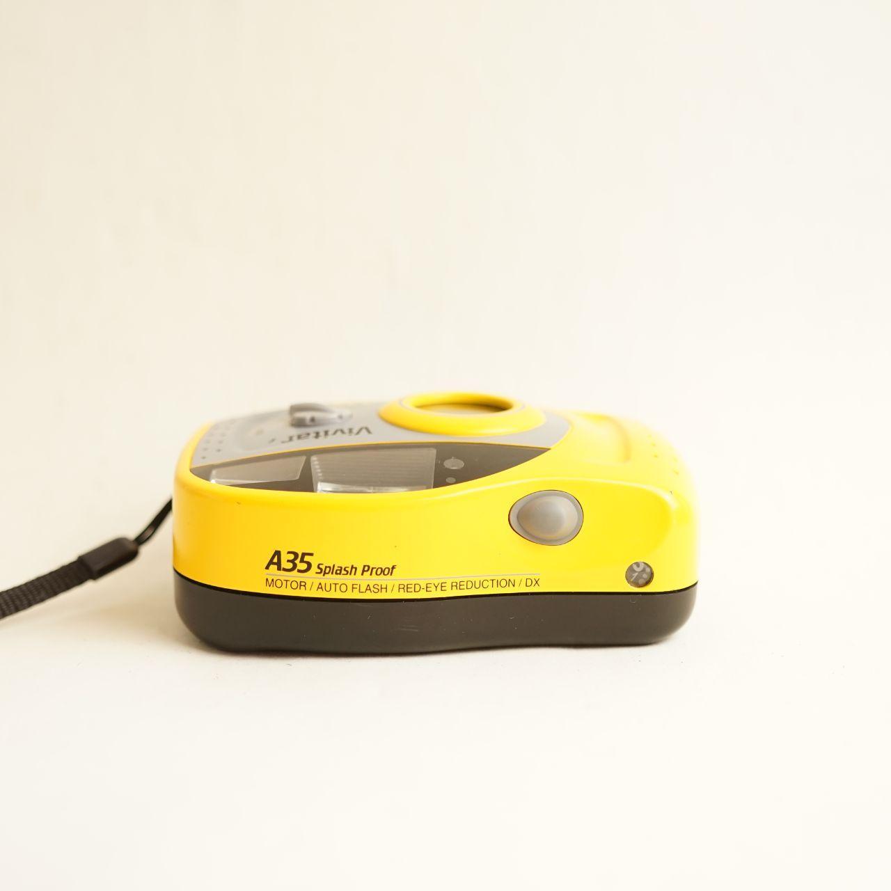 Vivitar A35 Splash Proof Film Camera | 35mm Point & Shoot | Tested & Working | Yellow