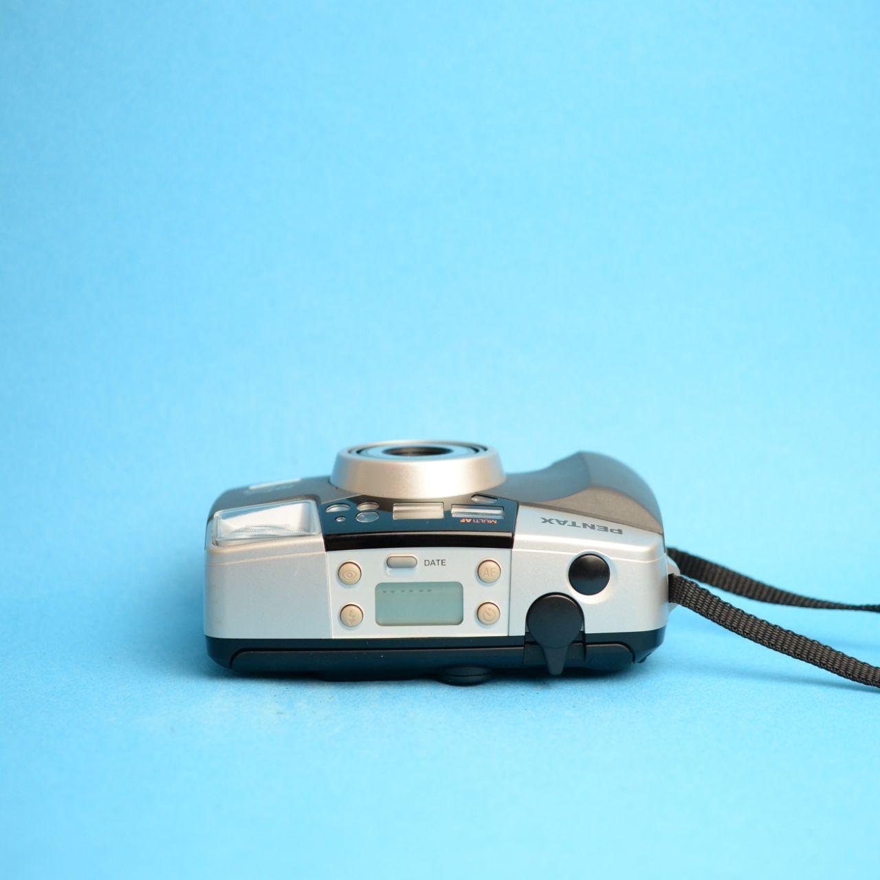 Pentax IQZoom 95WR Film Camera | 35mm Point & Shoot | Tested & Working | Grey & Silver