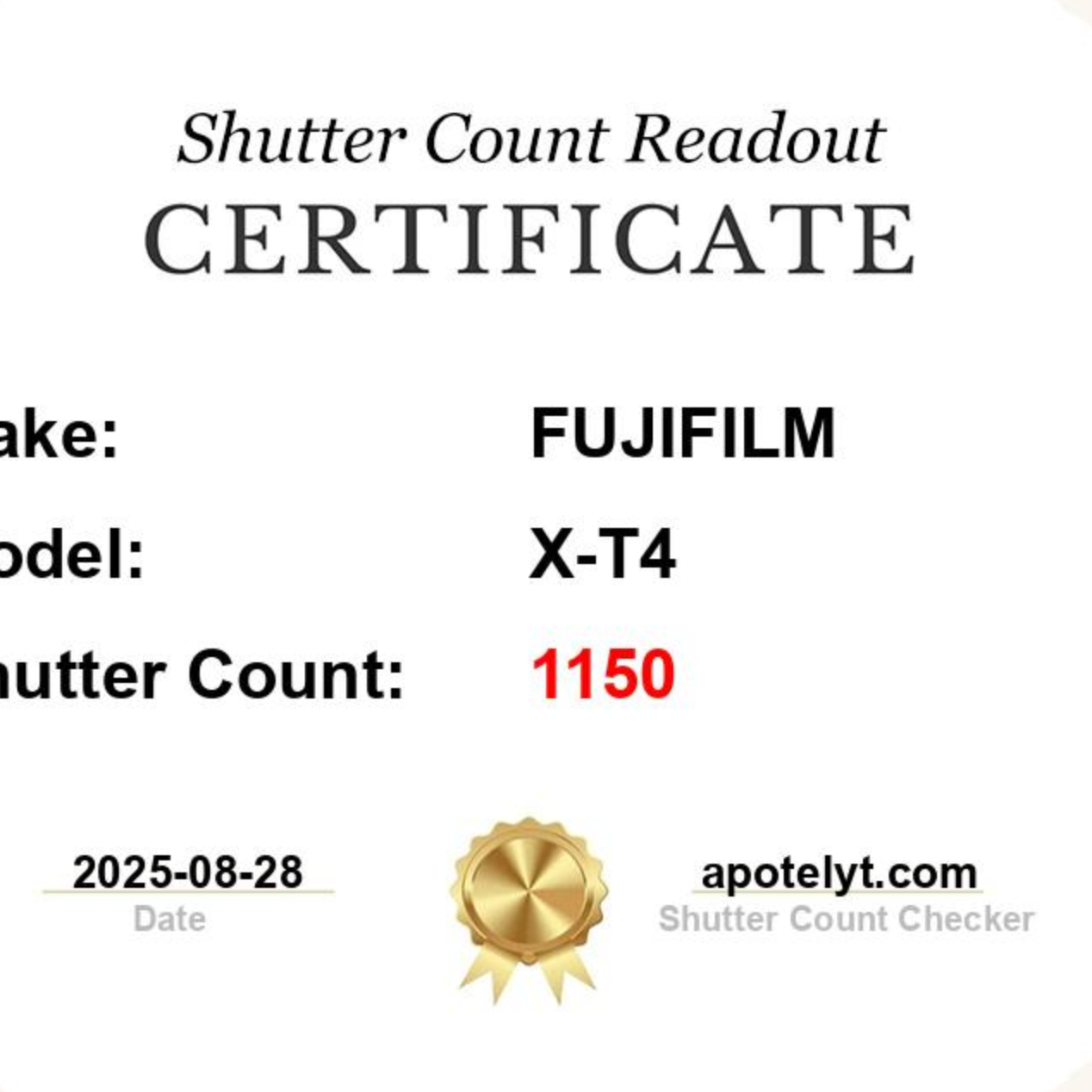 Fujifilm X-T4 Digital Camera | 1,150 Shutter Count | 26.1MP | Tested & Working | Black