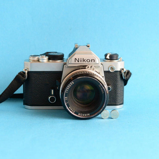Nikon FM Film Camera | 35mm SLR | Tested & Working | Silver & Black