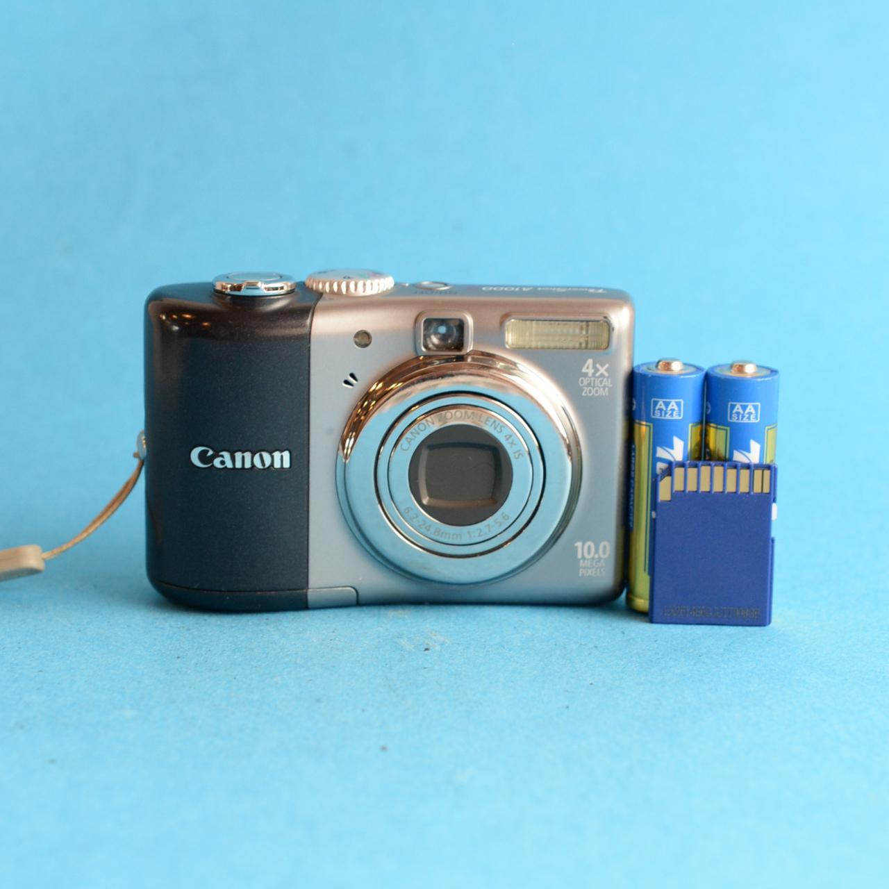 Canon PowerShot A1000 IS Digital Camera | 10MP | Tested & Working | Silver & Grey