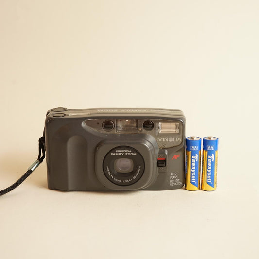 Minolta Freedom Family Zoom Film Camera | 35mm Point & Shoot | Tested & Working | Grey