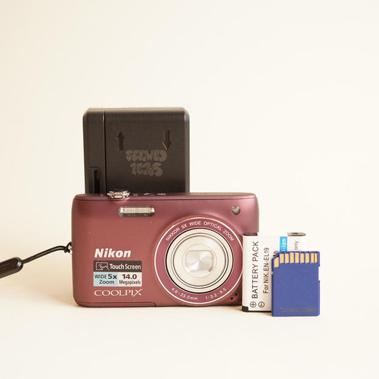 Nikon Coolpix S4100 Digital Camera | 14MP | Tested & Working | Maroon