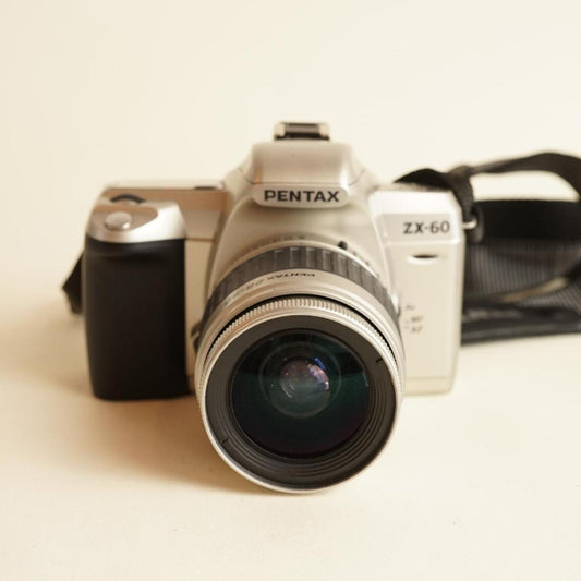 Pentax ZX-60 35mm SLR Film Camera | Tested & Working | Silver & Black