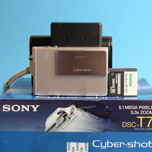 Sony Cyber-shot DSC-T7 Digital Camera | 5.1MP | Tested & Working | Silver