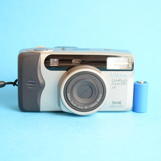 Nikon Lite Touch Zoom 110 Film Camera | 35mm Point & Shoot | Tested & Working | Silver