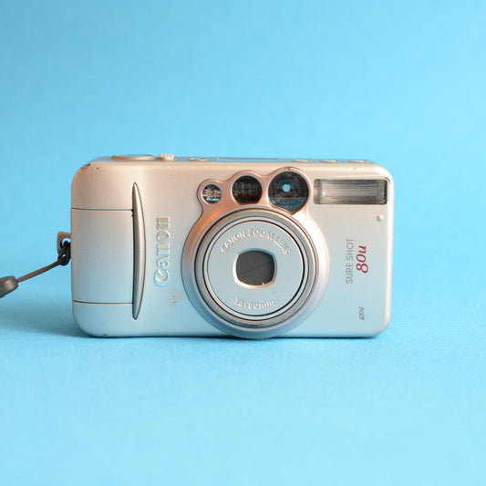 Canon SureShot 80u Film Camera | 35mm Point & Shoot | Tested & Working | Silver