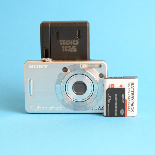 Sony Cyber-shot DSC-W55 Digital Camera | 7.2MP | Tested & Working | Silver