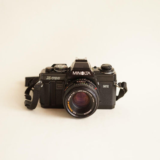 Minolta X-700 35mm SLR Film Camera w/ 50mm Rokkor-X Lens | Tested & Working | Black