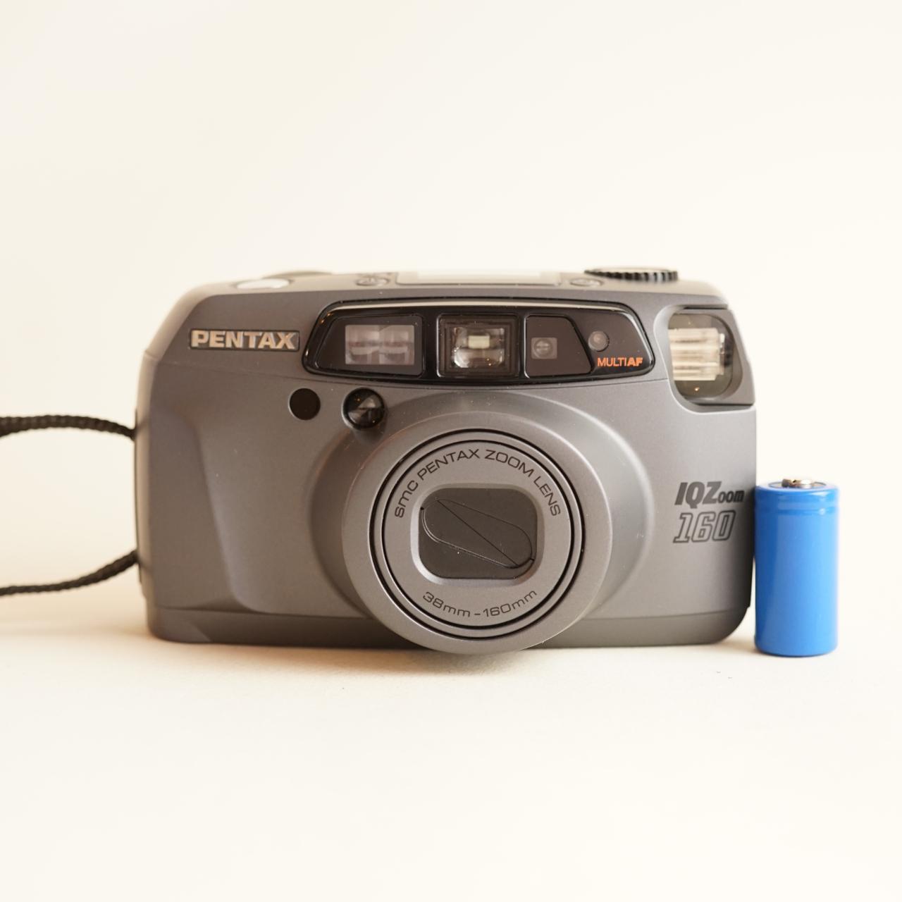 Pentax IQZoom 160 Film Camera | 35mm Point & Shoot | Tested & Working | Grey
