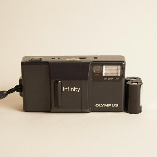 Olympus Infinity Film Camera | 35mm Point & Shoot | Tested & Working | Grey