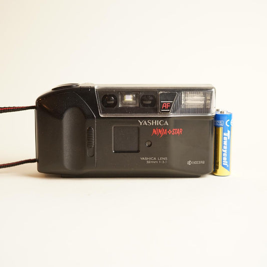 Yashica Ninja Star Film Camera | 35mm Point & Shoot | Tested & Working | Black