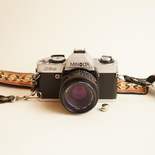 Minolta XG-A Film Camera | 35mm SLR | Tested & Working | Silver & Black