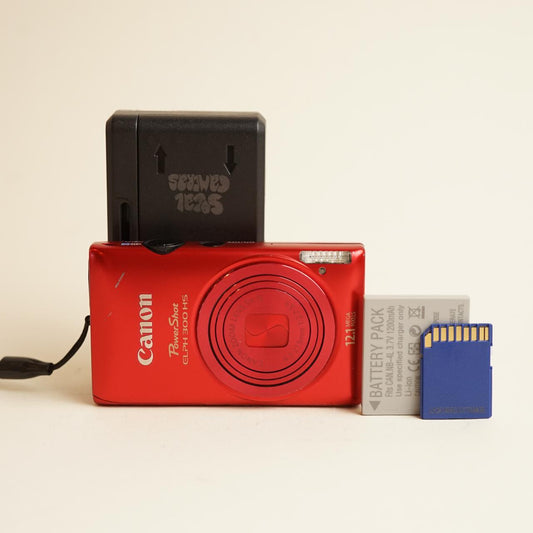 Canon PowerShot ELPH 300 HS Digital Camera | 12.1MP | Tested & Working | Red