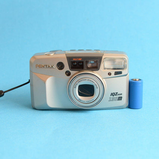 Pentax IQZoom 130M Film Camera | 35mm Point & Shoot | Tested & Working | Silver