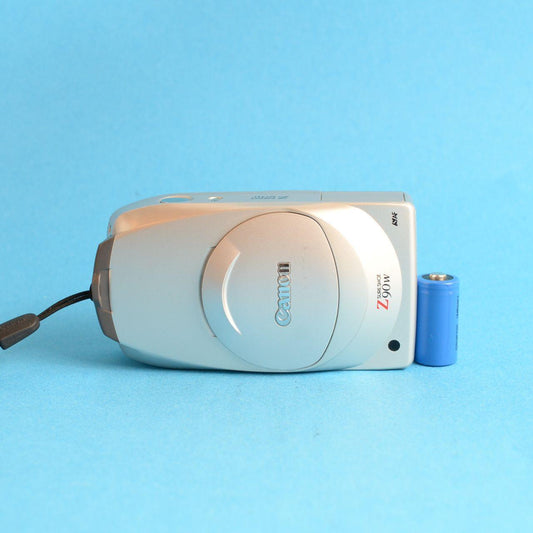 Canon SureShot Z90W Film Camera | 35mm Point & Shoot | Tested & Working | Silver