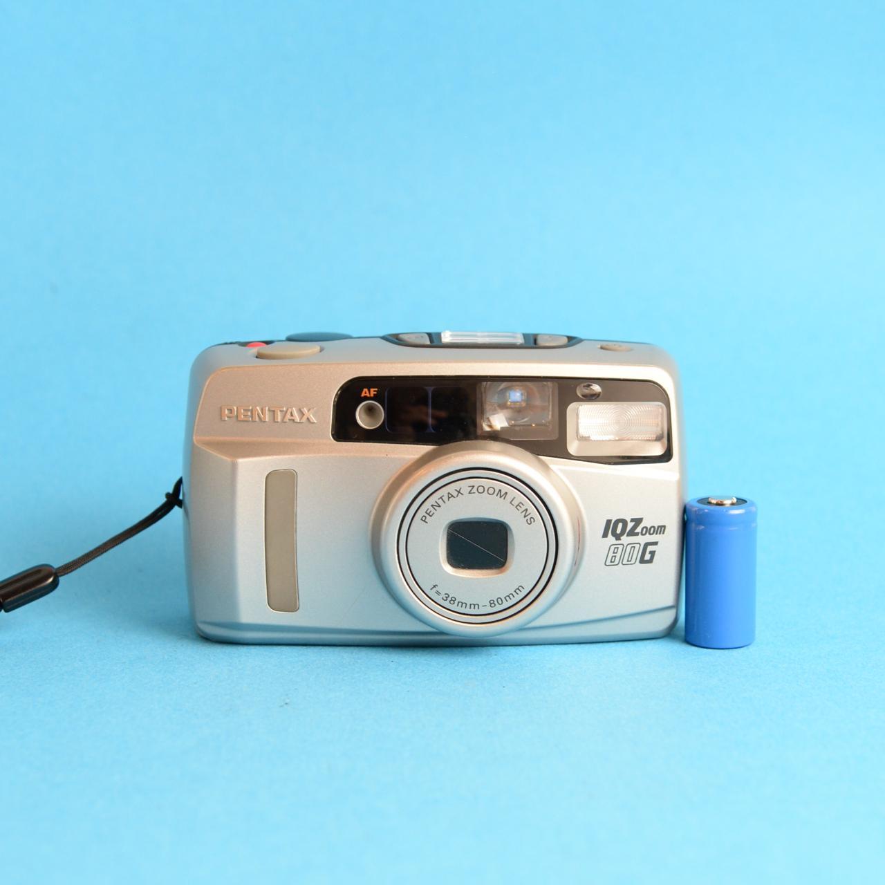 Pentax IQZoom 80G Film Camera | 35mm Point & Shoot | Silver | Tested & Working