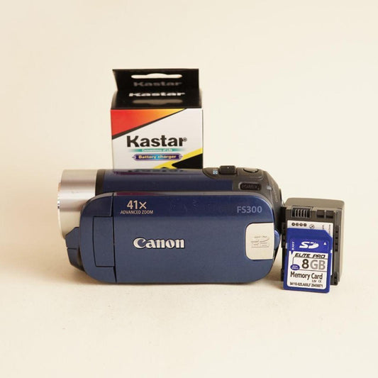 Canon FS300 Camcorder | Tested & Working | Blue
