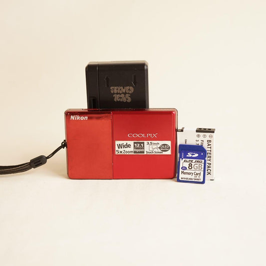 Nikon Coolpix S70 Digital Camera | 12.1MP | Tested & Working | Red