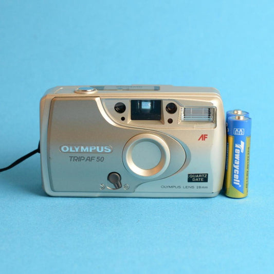 Olympus Trip AF 50 Film Camera | 35mm Point & Shoot | Tested & Working | Silver