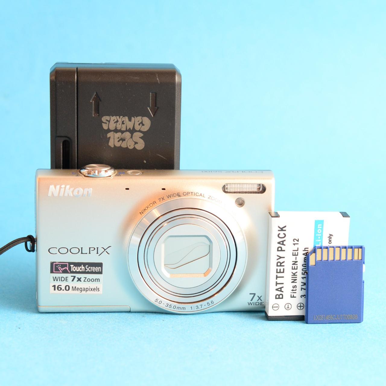 Nikon Coolpix S6100 Digital Camera | 16MP | Tested & Working | Silver
