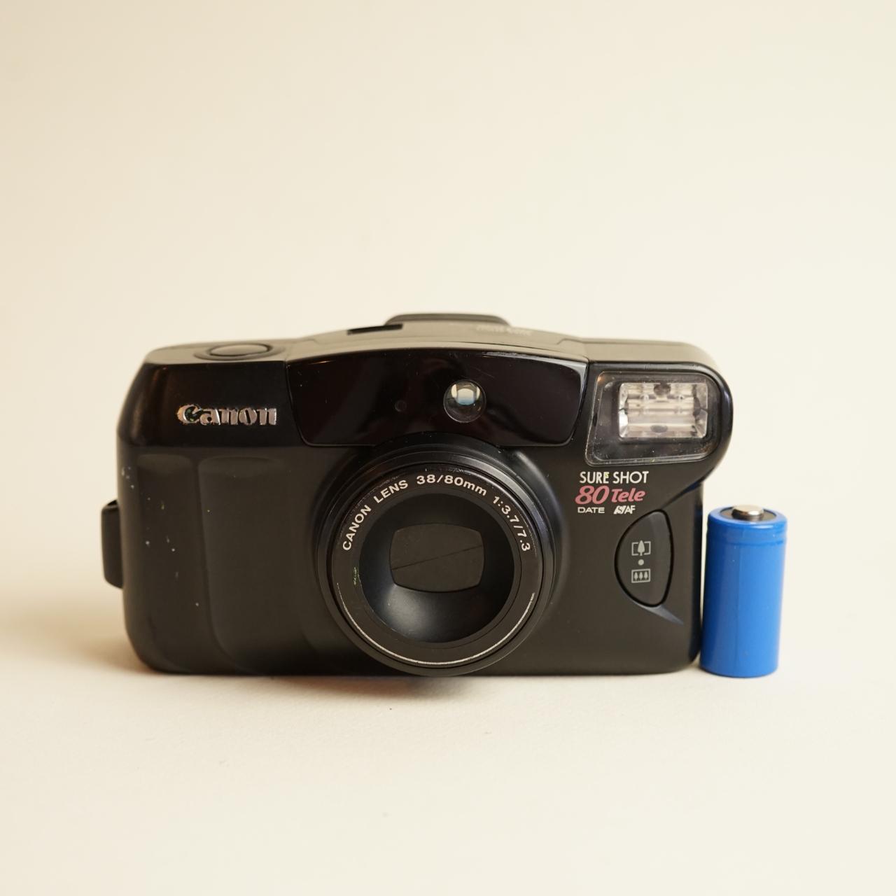 Canon SureShot 80 Tele Film Camera | 35mm Point & Shoot | Tested & Working | Black