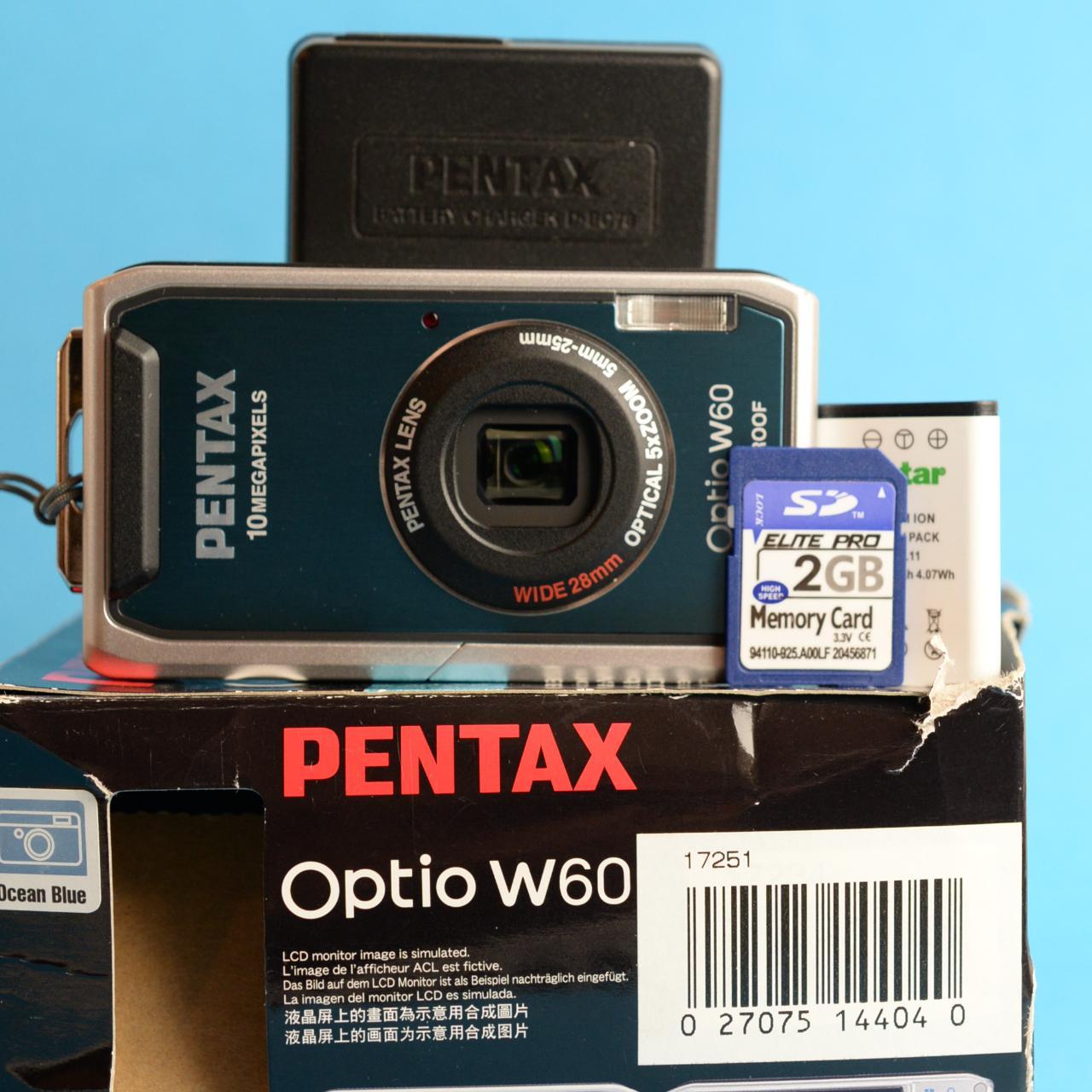 Pentax Optio W60 Digital Camera | 10MP | Tested & Working | BLUE