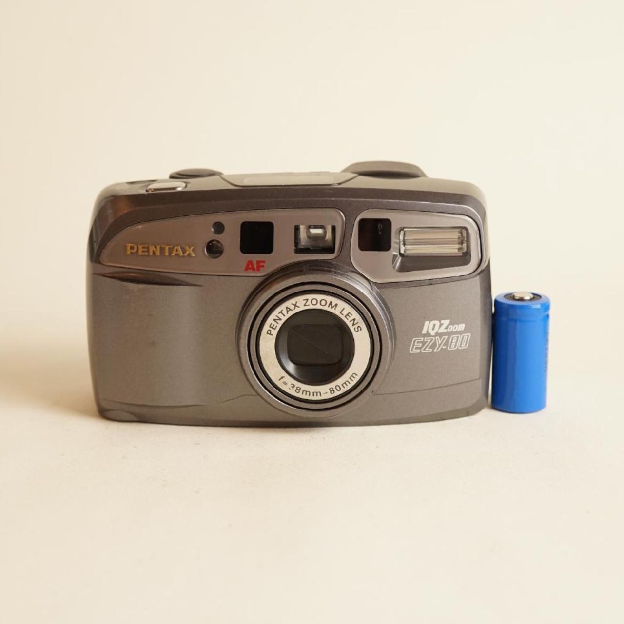 Pentax IQZoom EZY-80 35mm Point & Shoot Film Camera | Tested & Working | Silver