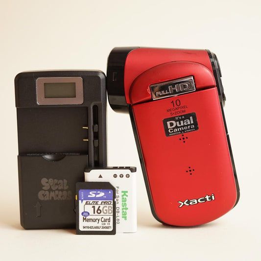 Sanyo Xacti VPC-CG20 Digital Camcorder | Full HD Video | Tested & Working | Red