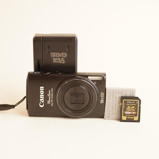 Canon PowerShot ELPH 330 HS Digital Camera | 12.1MP | Tested & Working | Black