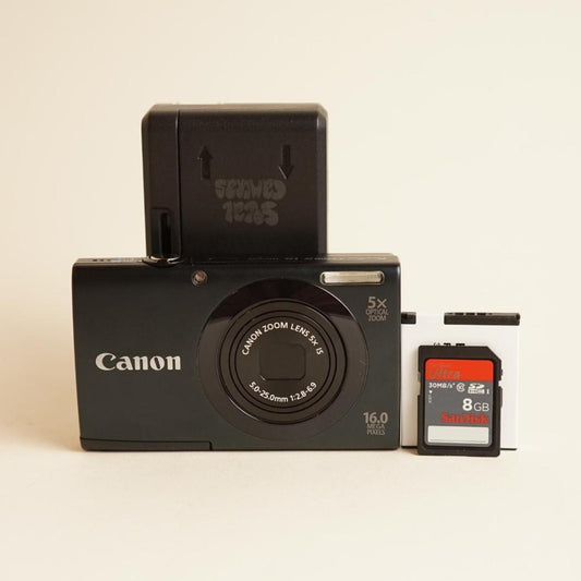 Canon PowerShot A3400 IS Digital Camera | 16MP | Tested & Working | Black