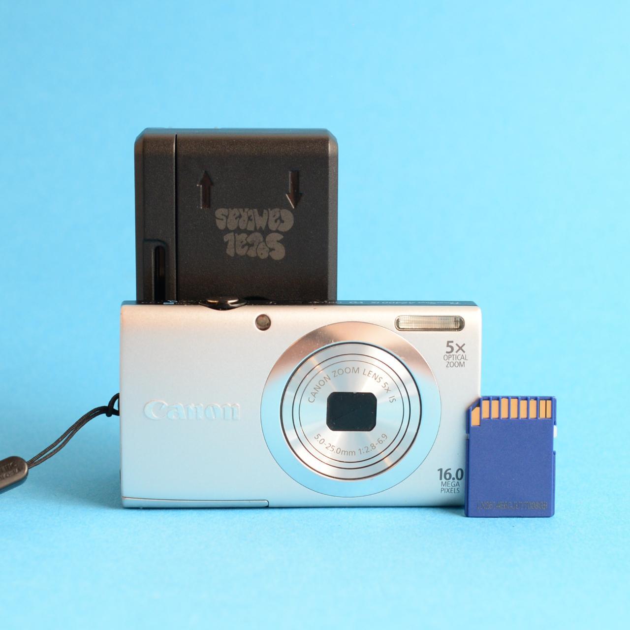 Canon PowerShot A2400 IS Digital Camera | 16MP | Tested & Working | Silver