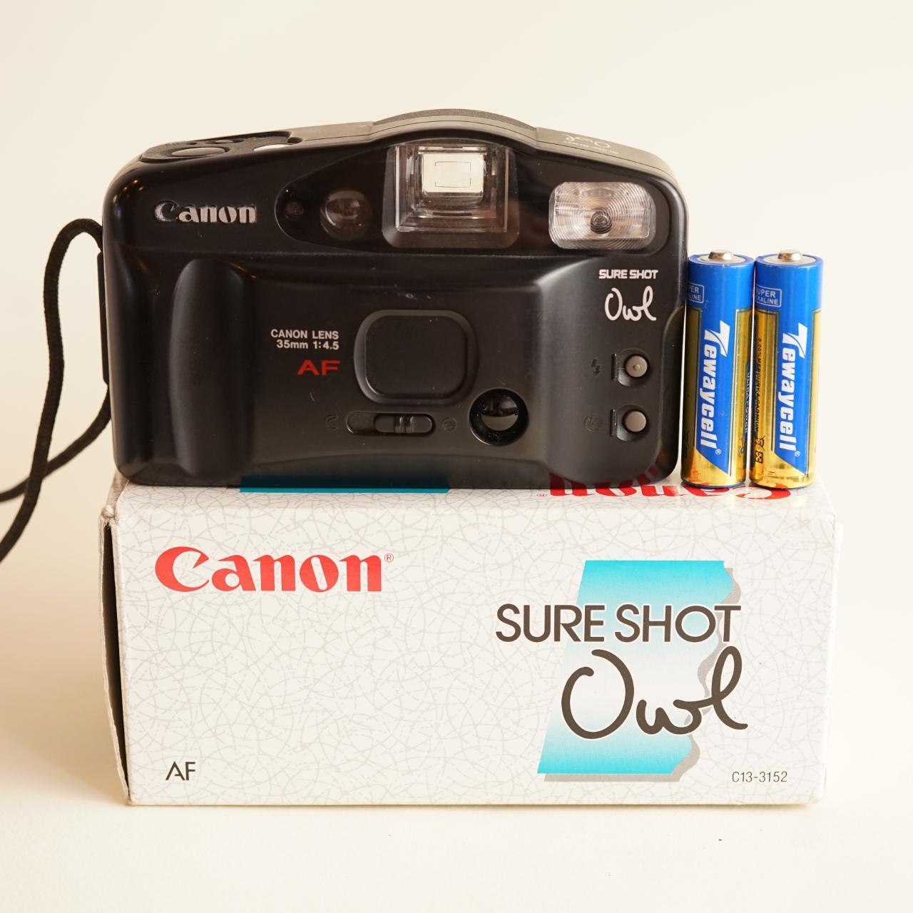 Canon Sure Shot Owl Film Camera | 35mm Point & Shoot | Tested & Working | Black