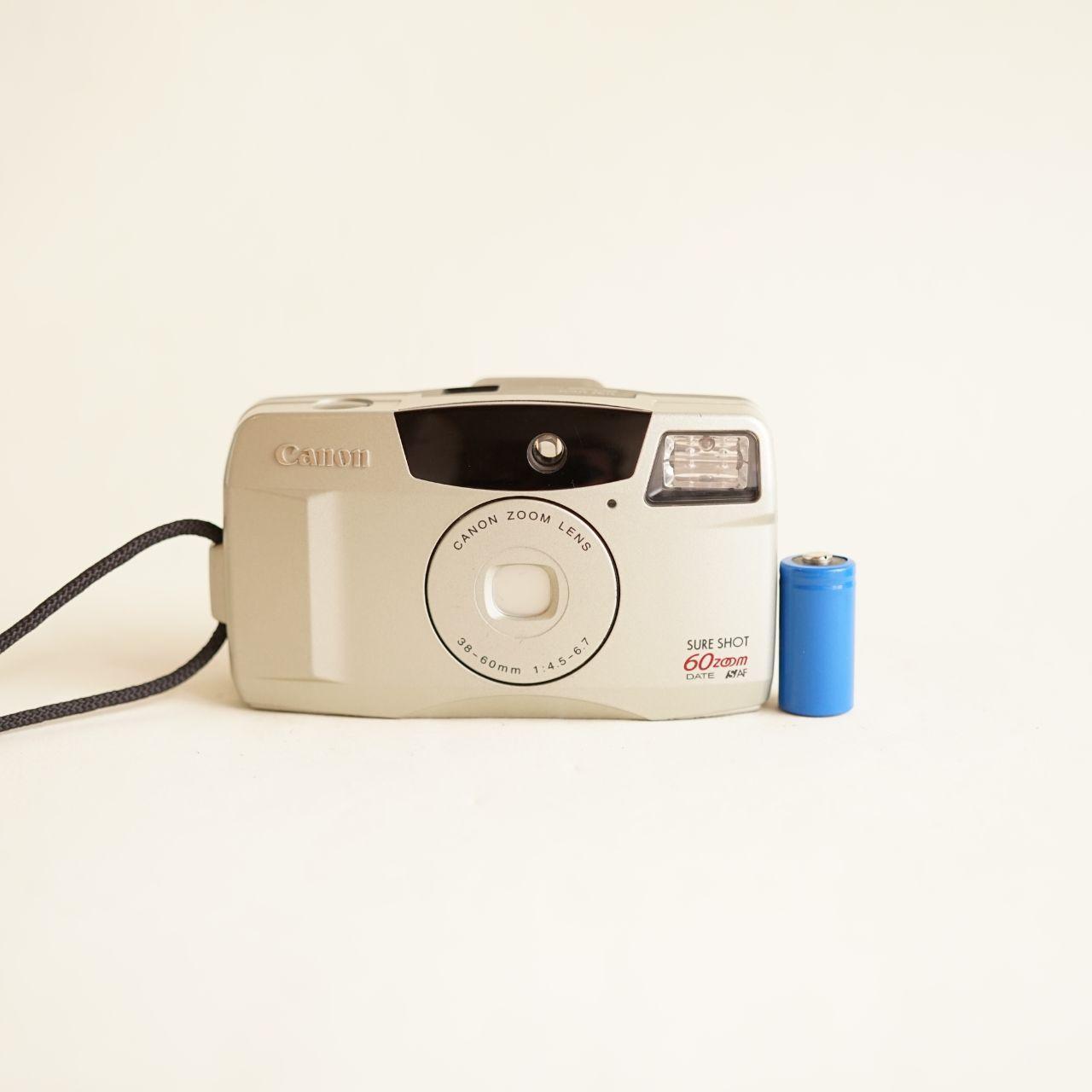 Canon Sure Shot 60 Zoom 35mm Point & Shoot Film Camera | READ DESCRIPTION | Silver