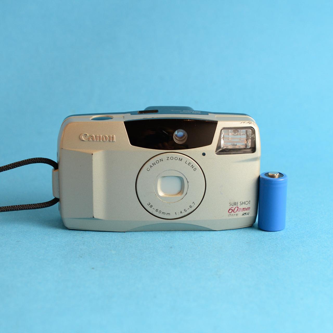 Canon SureShot 60 Zoom Film Camera | 35mm Point & Shoot | Tested & Working | Silver