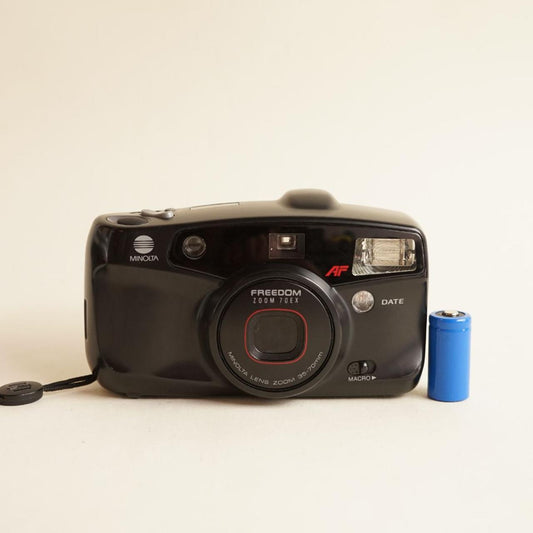 Minolta Freedom Action Zoom 90 Film Camera | 35mm Point & Shoot | Tested & Working | Black
