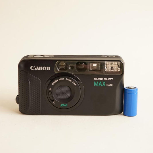 Canon SureShot MAX Date Film Camera | 35mm Point & Shoot | Tested & Working | Black