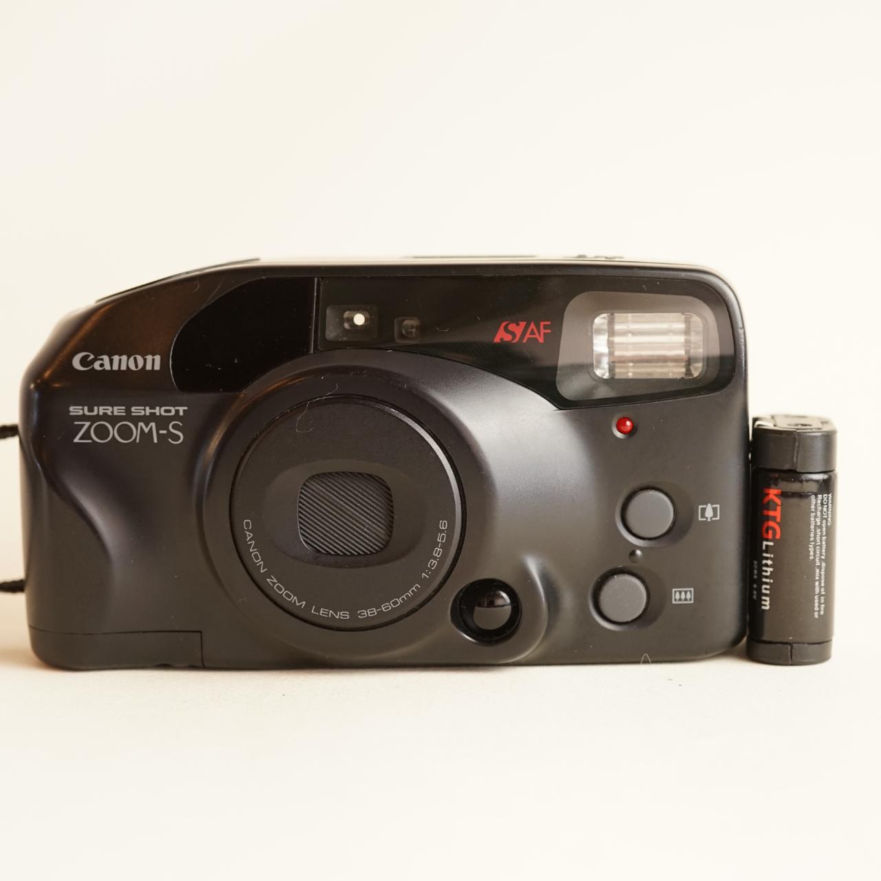 Canon Sure Shot Zoom-S Film Camera | 35mm Point & Shoot | Tested & Working | Black