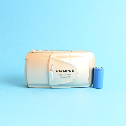 Olympus Stylus Epic Zoom 80 | 35mm Film Camera | Tested & Working | Silver