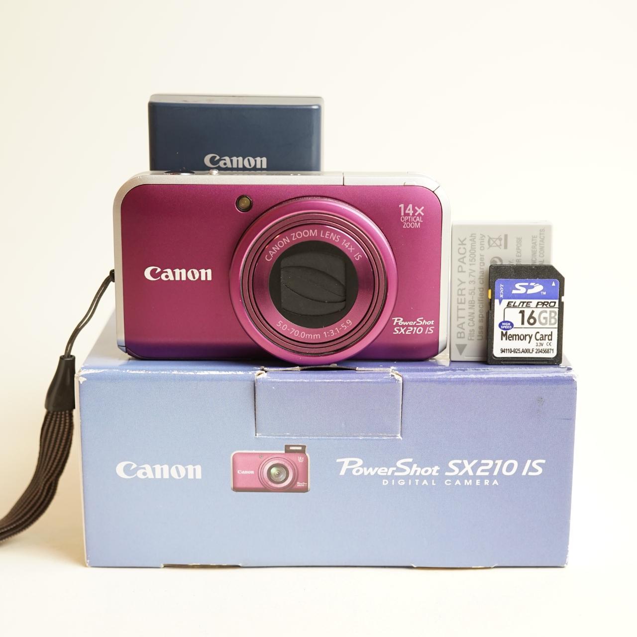 Canon PowerShot SX210 IS Digital Camera | 14.1MP | Tested & Working | Purple