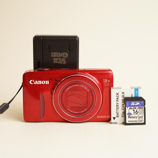 Canon PowerShot SX600 HS Digital Camera | 16MP | Tested & Working | Red