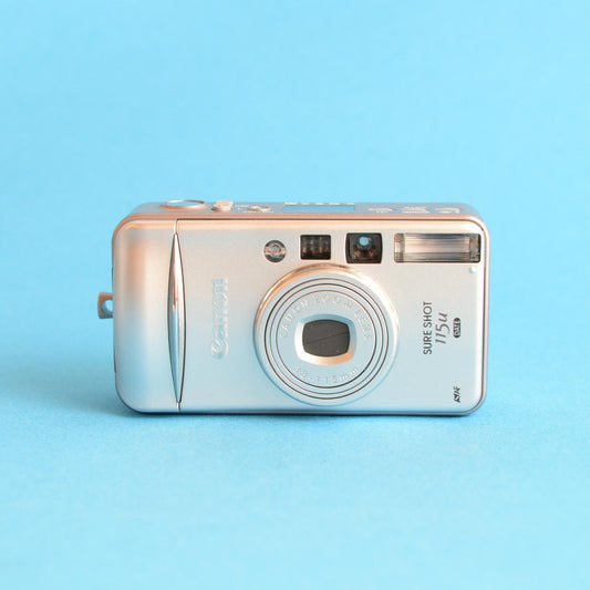 Canon Sure Shot 115u Film Camera | 35mm Point & Shoot | Tested & Working | Silver
