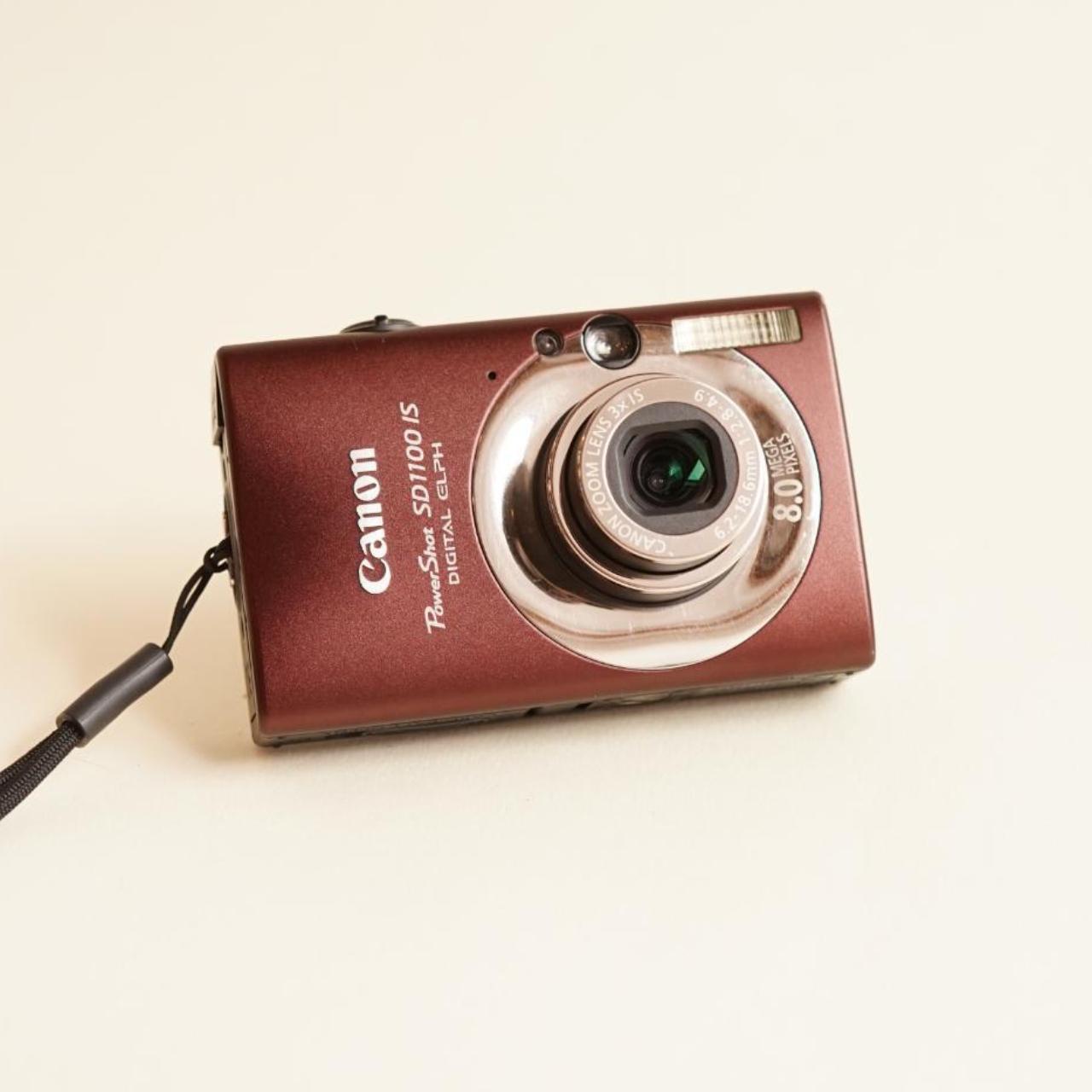 Canon PowerShot SD1100 IS Digital Camera | 8MP | Tested & Working | Burgundy Brown