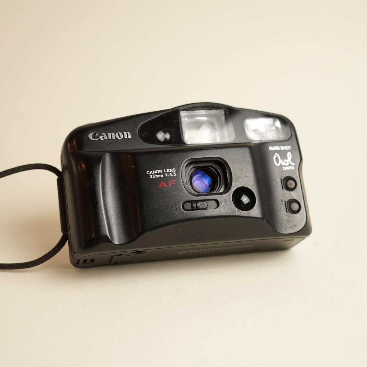 Canon SureShot Owl Date Film Camera | 35mm Point & Shoot | Tested & Working | Black